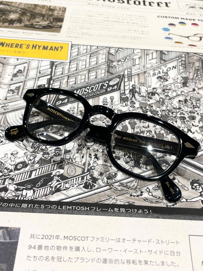 【MOSCOT】定番の黒セルフレーム!