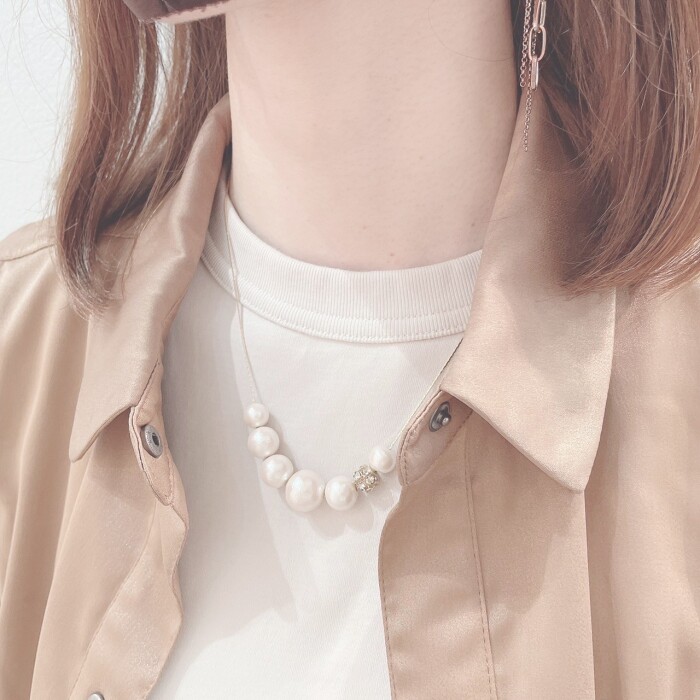 Cotton Pearl Necklace ◯*+。