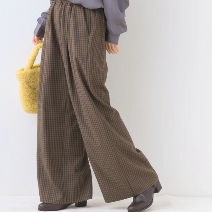 ◆ チェック柄ワイドパンツ ◆