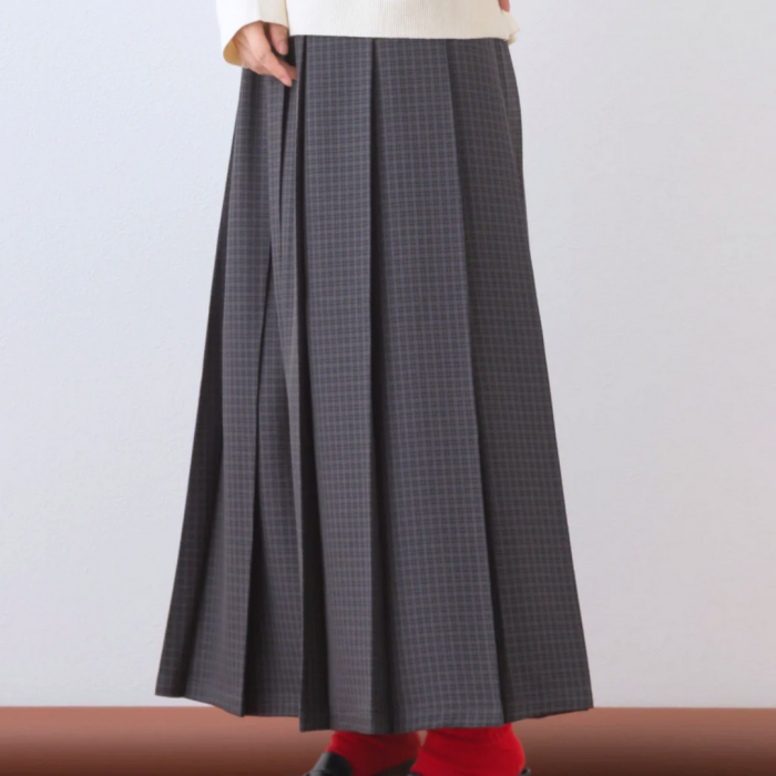 ◆ チェック柄ミディプリーツスカート ◆