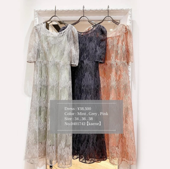 【kaene】スパンコールアネモネドレス